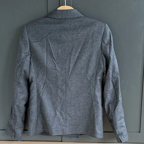 Massimo Dutti Grey Wool Blazer Coat • 36/4 • NWT